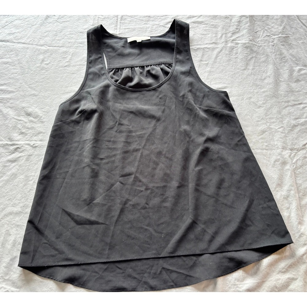 Current Affair Women Black Sleeveless Scoop Neck High Low Tank Top Blouse Size M